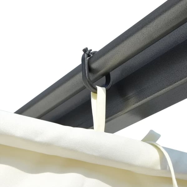 vidaXL pergola med tilbagetrækkeligt tag 3x3 m stål cremefarvet -  Havebuer, espalierer & pergolaer