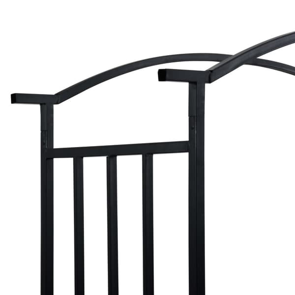 vidaXL havebue med bænk 128x50x207 cm jern sort -  Havebuer, espalierer & pergolaer