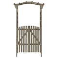 Pikkukuva 3 / 7: The Living Store Pergola portilla 116x40x204 cm harmaa täysi kuusi -  Puutarhakaaret, säleiköt, kukkatornit & pergolat