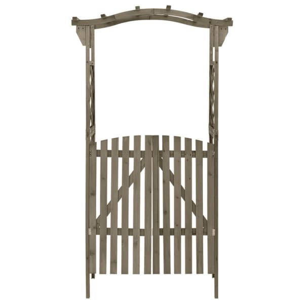 The Living Store Pergola portilla 116x40x204 cm harmaa täysi kuusi -  Puutarhakaaret, säleiköt, kukkatornit & pergolat