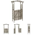 Pikkukuva 1 / 7: The Living Store Pergola portilla 116x40x204 cm harmaa täysi kuusi -  Puutarhakaaret, säleiköt, kukkatornit & pergolat