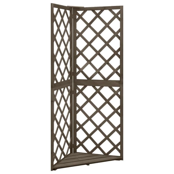 The Living Store espalier til hjørne 50x50x145 cm massivt grantræ grå -  Havebuer, espalierer & pergolaer