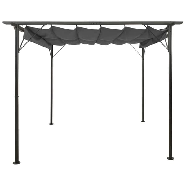 The Living Store pergola med sammenrulleligt tag 3x3 m 180 g/m² antracitgrå -  Havebuer, espalierer & pergolaer