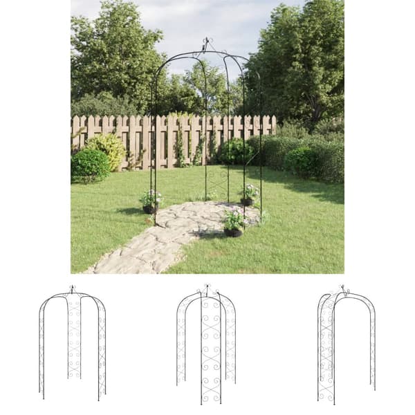 The Living Store Rosenbåge svart Ø180x255 cm stål -  Bersåer, spaljéer & pergolor