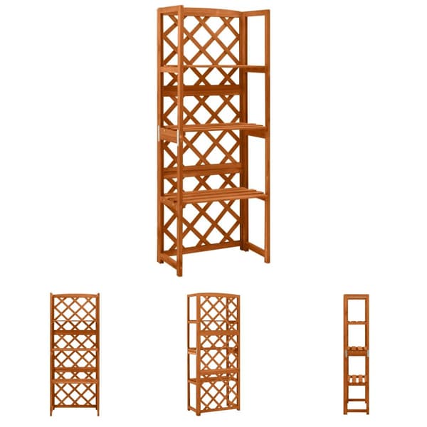 The Living Store espalier med hylder 55x30x140 cm massivt grantræ -  Havebuer, espalierer & pergolaer