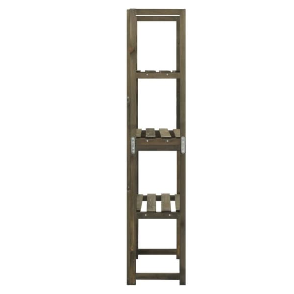 The Living Store espalier med hylder 55x30x140 cm massivt grantræ grå -  Havebuer, espalierer & pergolaer