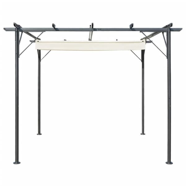 The Living Store Pergola sisäänvedettävällä katolla kermanvalkoinen 3x3 m teräs -  Puutarhakaaret, säleiköt, kukkatornit & pergolat