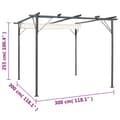 Pikkukuva 8 / 8: The Living Store Pergola sisäänvedettävällä katolla kermanvalkoinen 3x3 m teräs -  Puutarhakaaret, säleiköt, kukkatornit & pergolat