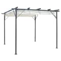 Pikkukuva 2 / 8: The Living Store Pergola sisäänvedettävällä katolla kermanvalkoinen 3x3 m teräs -  Puutarhakaaret, säleiköt, kukkatornit & pergolat