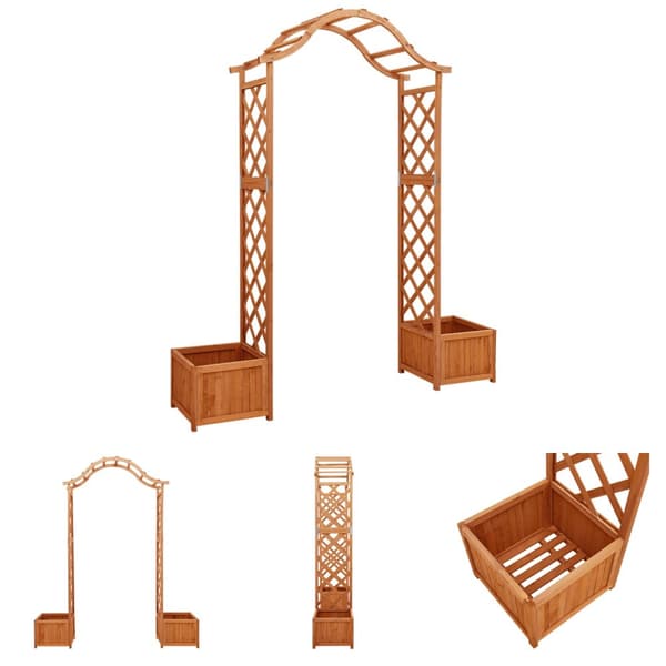 The Living Store havepergola med plantekasse massivt fyrretræ -  Havebuer, espalierer & pergolaer