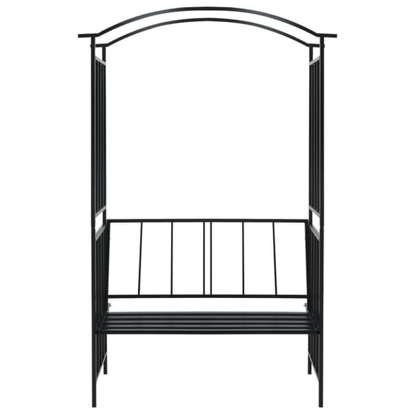 The Living Store Rosenbåge med bänk svart 128x50x207 cm järn -  Bersåer, spaljéer & pergolor