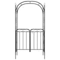 Miniatyrbillede 4 af 11: The Living Store havebue med låge 108x45x235 cm stål sort -  Havebuer, espalierer & pergolaer