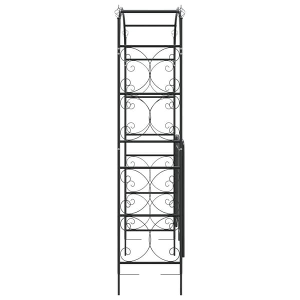 The Living Store havebue med låge 108x45x235 cm stål sort -  Havebuer, espalierer & pergolaer