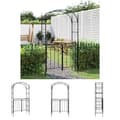 Miniatyrbillede 1 af 11: The Living Store havebue med låge 108x45x235 cm stål sort -  Havebuer, espalierer & pergolaer