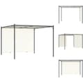 Pikkukuva 1 / 8: Puutarhakaaret, säleiköt, kukkatornit & pergolat - Living Pergola säädettävällä katolla kermanvalkoinen 3x3 m teräs