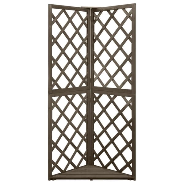 Havebuer, espalierer & pergolaer - Living espalier til hjørne 50x50x145 cm massivt grantræ grå