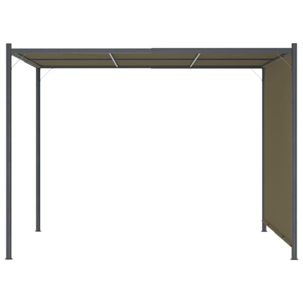 Havebuer, espalierer & pergolaer - Living pergola med tilbagetrækkeligt tag 3x3 m 180 g/m² gråbrun
