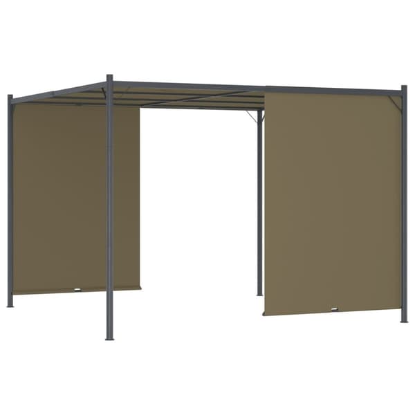 Havebuer, espalierer & pergolaer - Living pergola med tilbagetrækkeligt tag 3x3 m 180 g/m² gråbrun