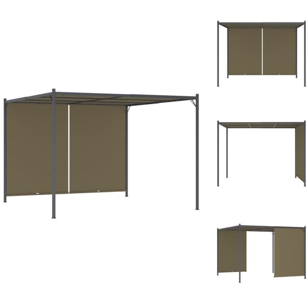 Havebuer, espalierer & pergolaer - Living pergola med tilbagetrækkeligt tag 3x3 m 180 g/m² gråbrun