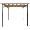 Pikkukuva 3 / 7: Puutarhakaaret, säleiköt, kukkatornit & pergolat - Living Pergola sisäänvedettävä katto taupe 3x3 m teräs 180 g/m²