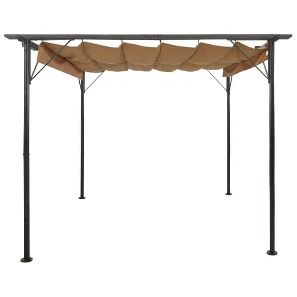 Puutarhakaaret, säleiköt, kukkatornit & pergolat - Living Pergola sisäänvedettävä katto taupe 3x3 m teräs 180 g/m²