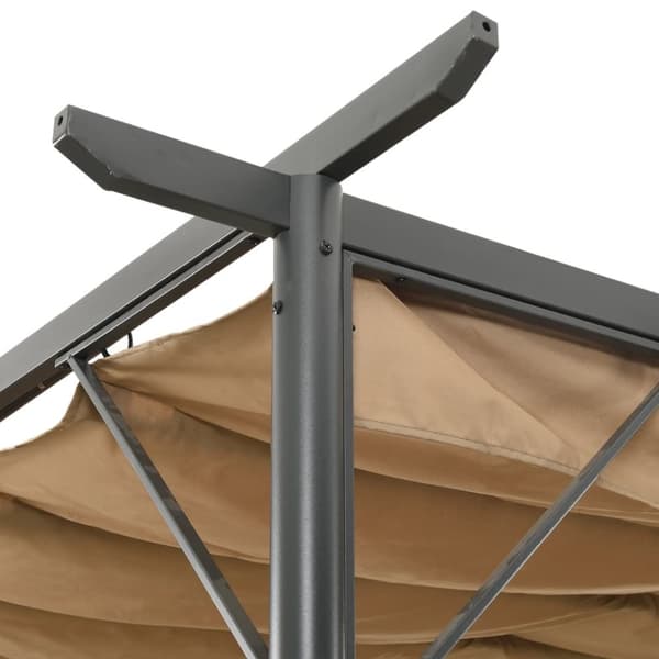 Puutarhakaaret, säleiköt, kukkatornit & pergolat - Living Pergola sisäänvedettävä katto taupe 3x3 m teräs 180 g/m²
