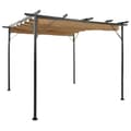 Pikkukuva 2 / 7: Puutarhakaaret, säleiköt, kukkatornit & pergolat - Living Pergola sisäänvedettävä katto taupe 3x3 m teräs 180 g/m²