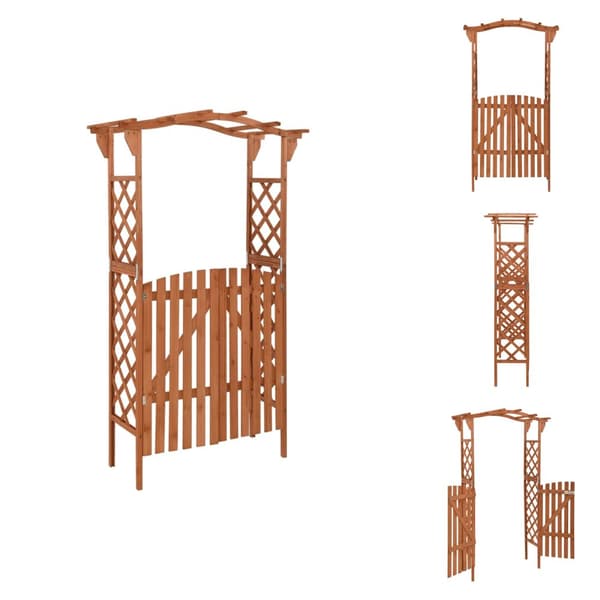 Havebuer, espalierer & pergolaer - Living pergola med låge 116x40x204 cm massivt grantræ