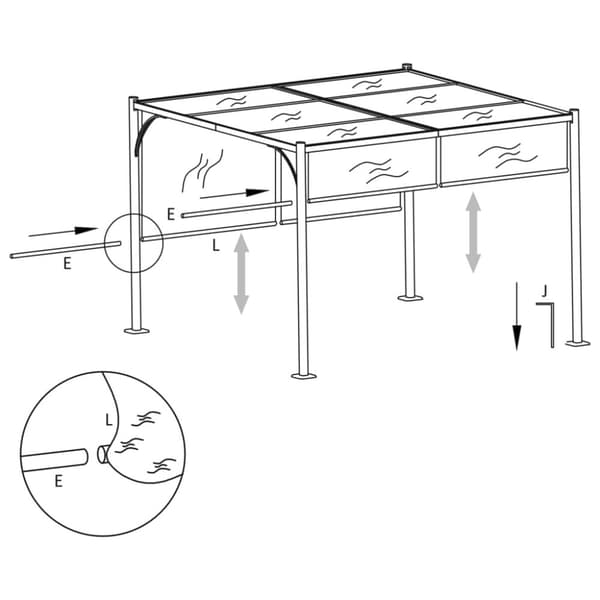 Pergola säädettävällä katolla kermanvalkoinen 3x3 m teräs - Pergola - Pergolat - Home & Living