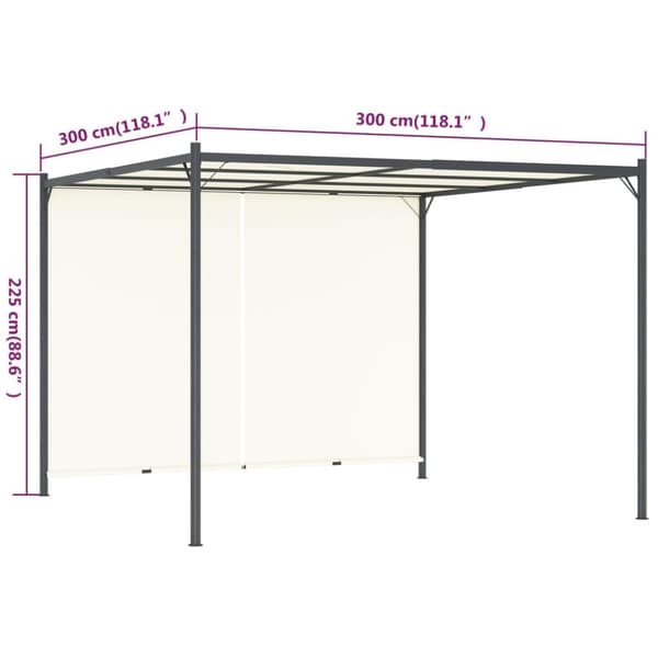 Pergola säädettävällä katolla kermanvalkoinen 3x3 m teräs - Pergola - Pergolat - Home & Living
