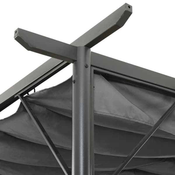 Pergola sisäänvedettävä katto antrasiitti 3x3 m teräs 180 g/m² - Pergola - Pergolat - Home & Living