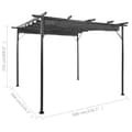 Pikkukuva 7 / 7: Pergola sisäänvedettävä katto antrasiitti 3x3 m teräs 180 g/m² - Pergola - Pergolat - Home & Living