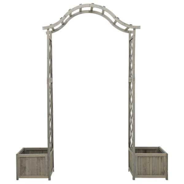 Havepergola med plantekasse massivt fyrretræ grå - Pergola - Pergolaer - Home & Living