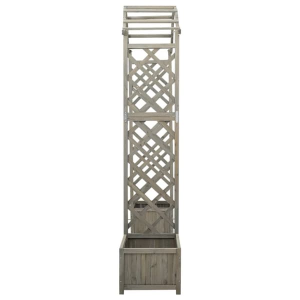 Havepergola med plantekasse massivt fyrretræ grå - Pergola - Pergolaer - Home & Living