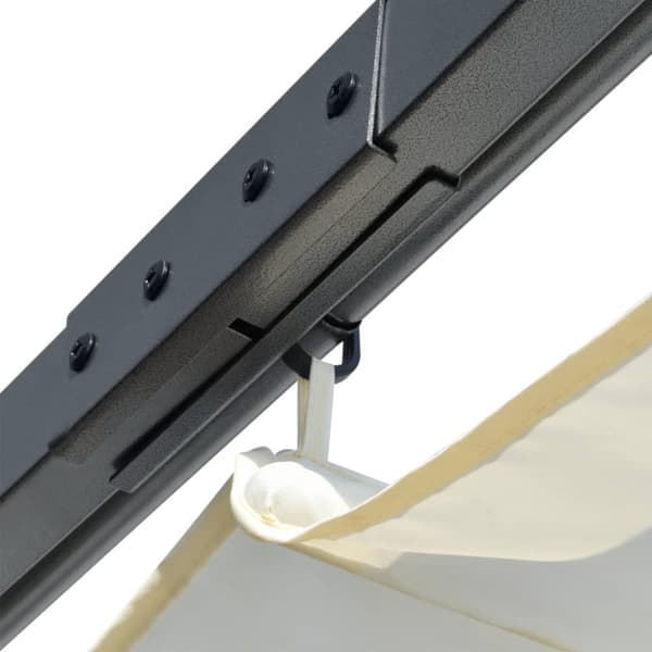 Pergola med tilbagetrækkeligt tag 3x3 m stål cremefarvet - Pergola - Pergolaer - Home & Living