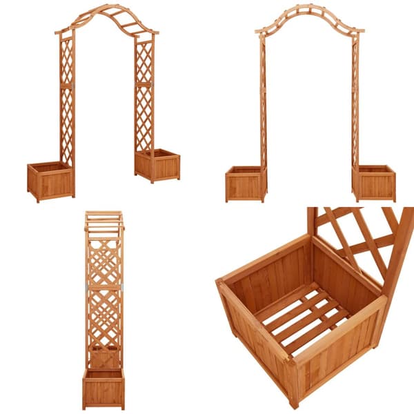 Pergola med odlingslåda massivt granträ - Pergola - Trädgårdsbåge - Home & Living