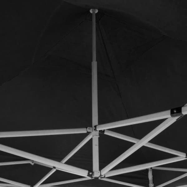 Stängbart lusthus 3x3 m hopfällbart svart PVC-duk 100% vattentät 9003
