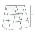 Miniatyrbillede 3 af 10: Rootz Justerbar Plantestøtte espalier - Klatreplanteramme - Haveespalier - Holdbar stålramme - Plantebeskyttelsesnet - 180cm x 100cm x 180cm