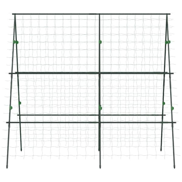 Rootz Justerbar Plantestøtte espalier - Klatreplanteramme - Haveespalier - Holdbar stålramme - Plantebeskyttelsesnet - 180cm x 100cm x 180cm