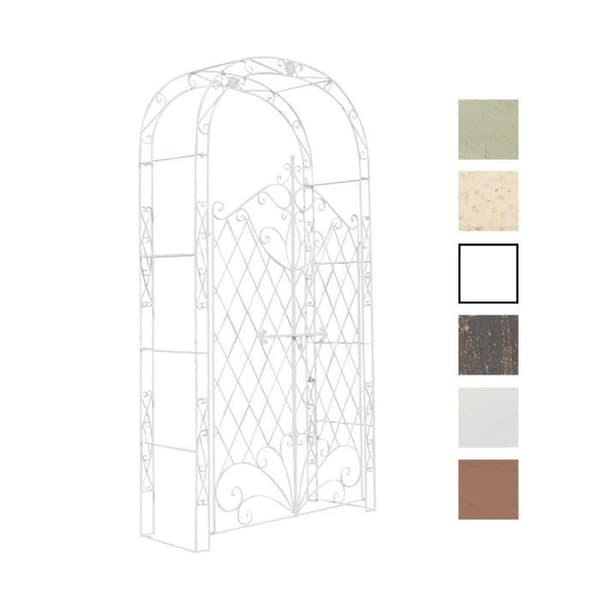 CLP Rose båge med Melissa Arcade järndörr Höjd 220 cm, Vit