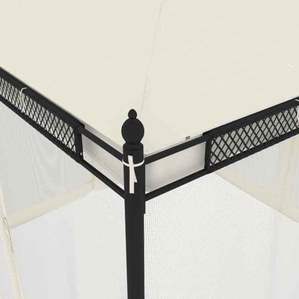 vidaXL pavillon 2,93x2,93 m meshvægge stål cremefarvet