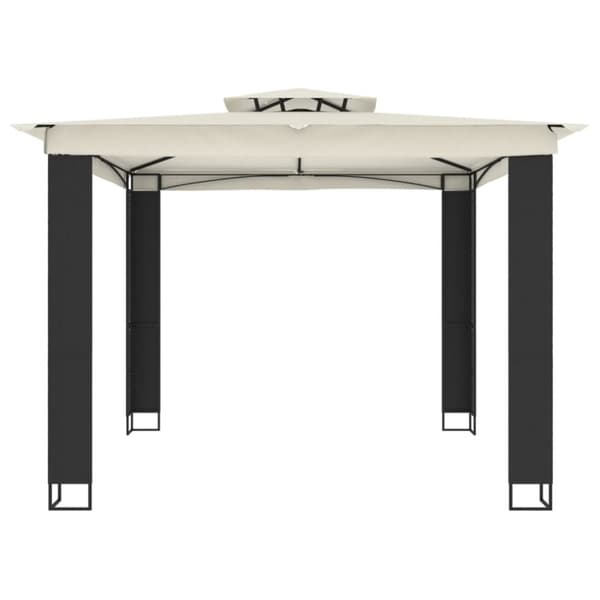 vidaXL pavillon med dobbelt tag 2,94x2,94 m stål cremefarvet