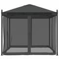 Miniatyrbillede 5 af 10: vidaXL pavillon 2,93x2,93 m mesh-vægge stål antracitgrå