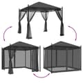 Miniatyrbillede 7 af 10: vidaXL pavillon 2,93x2,93 m mesh-vægge stål antracitgrå