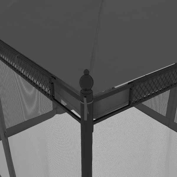 vidaXL pavillon 2,93x2,93 m mesh-vægge stål antracitgrå