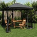 Miniatyrbillede 2 af 10: vidaXL pavillon 2,93x2,93 m mesh-vægge stål antracitgrå