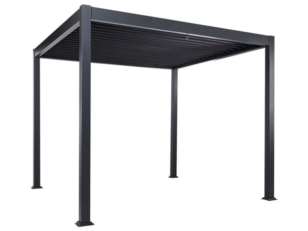 Pergola Svart Metall Aluminium Skärmram 310 x 310 cm Modern Industriell Trädgårdspaviljong