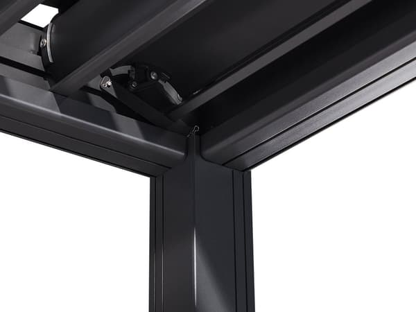Pergola Svart Metall Aluminium Skärmram 310 x 310 cm Modern Industriell Trädgårdspaviljong