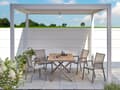 Miniatyrbild 4 av 11: Pergola Vit Metall Aluminium Skärmram 310 x 310 cm Modern Industriell Trädgårdspaviljong