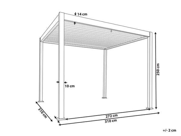 Haveskærm mørkegrå 310 x 215 x 310 cm stål polyester LED-lys justerbar solpanel moderne stil